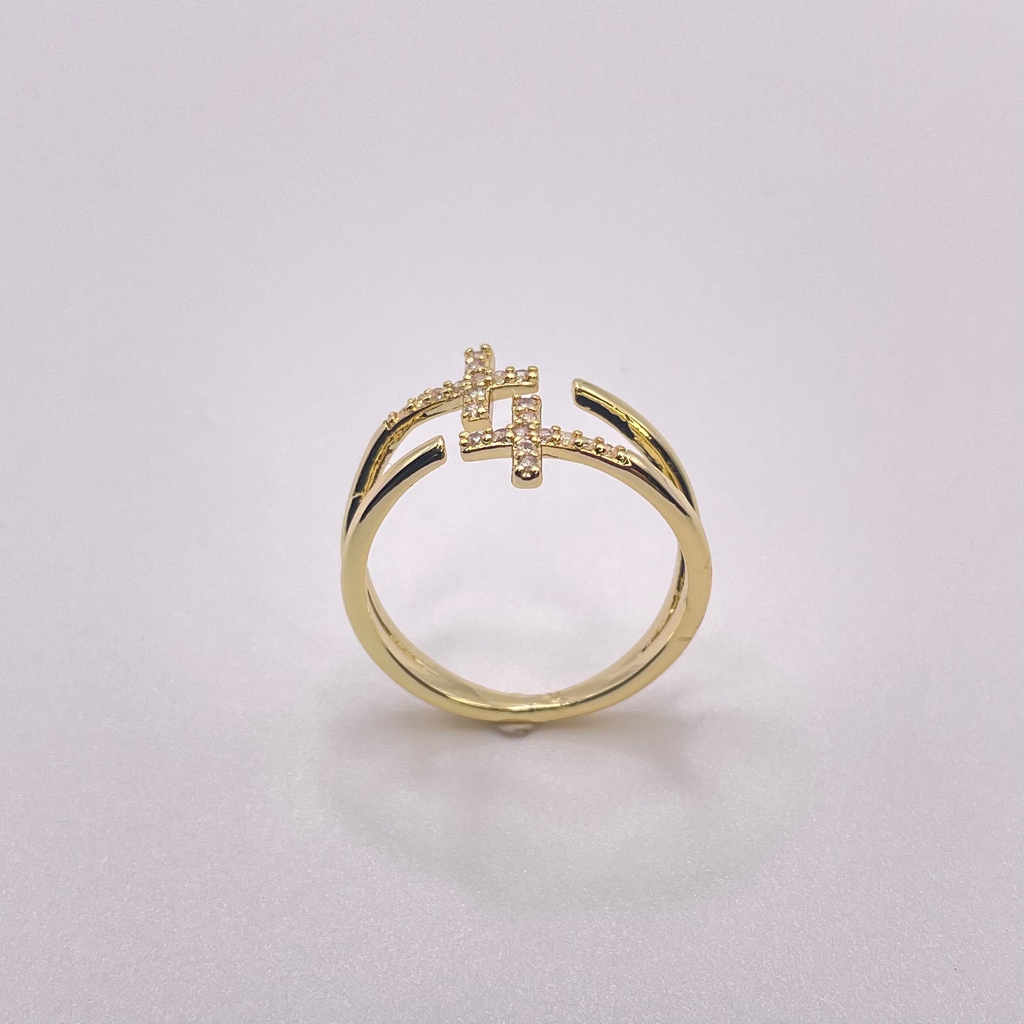 Double cross ring - Gold standing