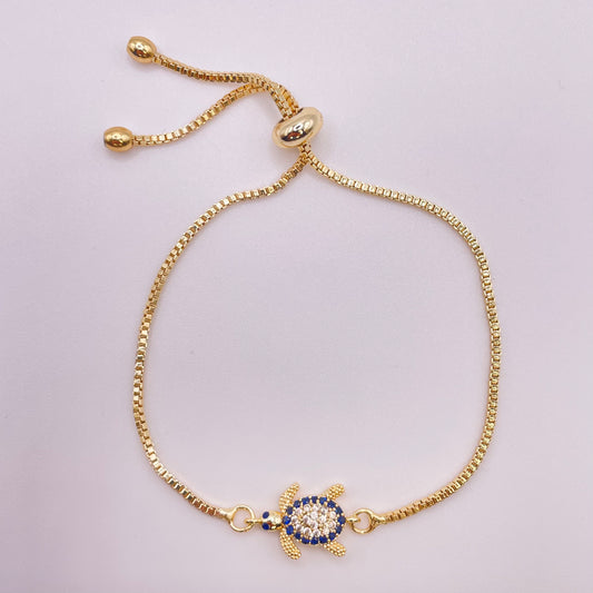 Turtle evil eye - Gold view from above