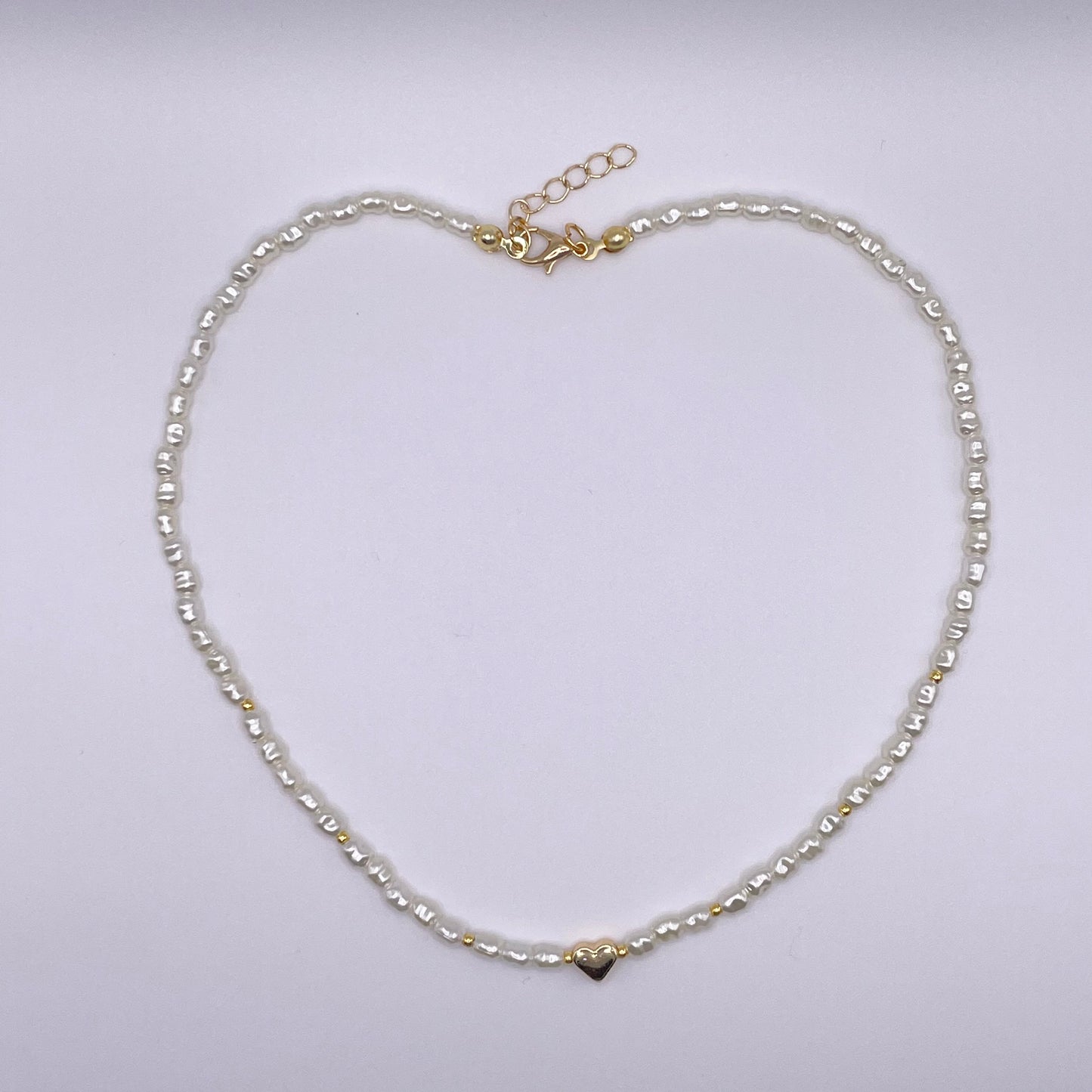 Bodrum bead heart collection - White necklace from above