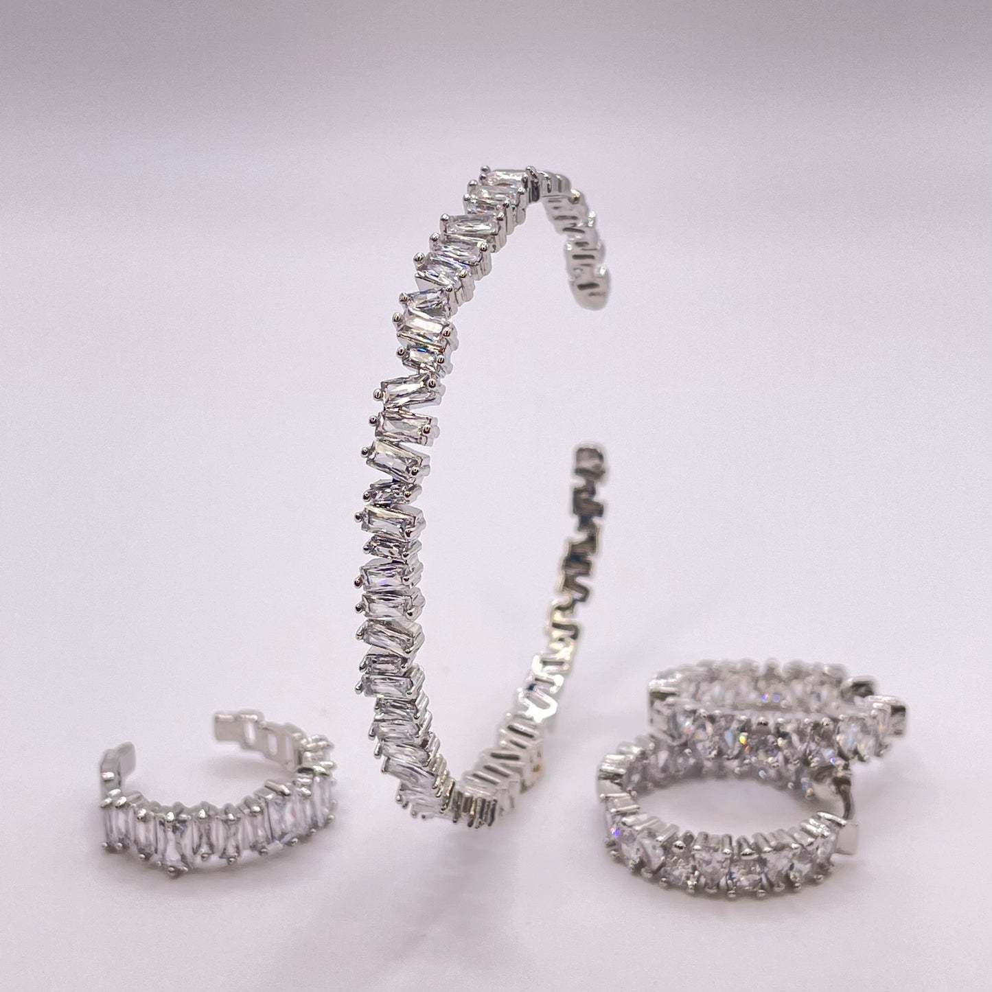 Baguette cut CZ bracelet - Silver