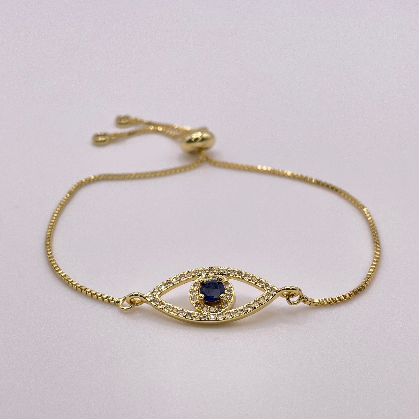 Evil eye bracelet - Gold front view