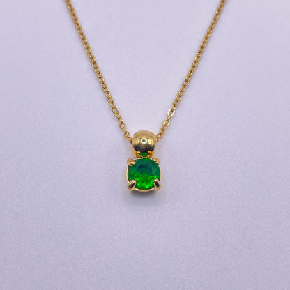 18K zircon pendant necklace - Emerald from above