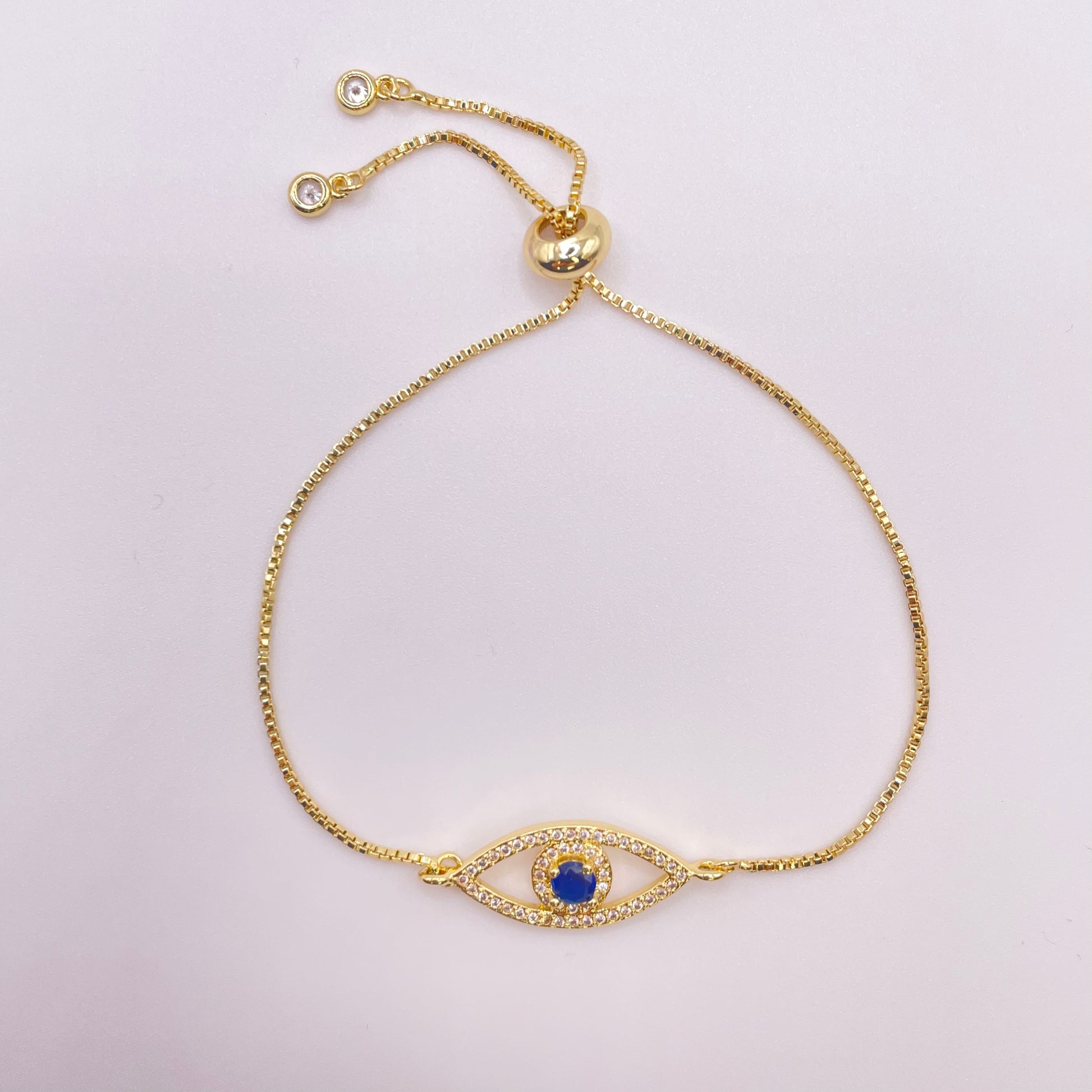 Evil eye bracelet - Gold front view