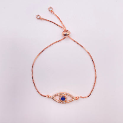 Evil eye bracelet - Rose Gold view above