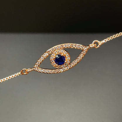 Evil eye bracelet - Rose Gold close up