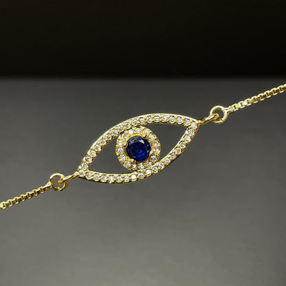 Evil eye bracelet - Gold close up