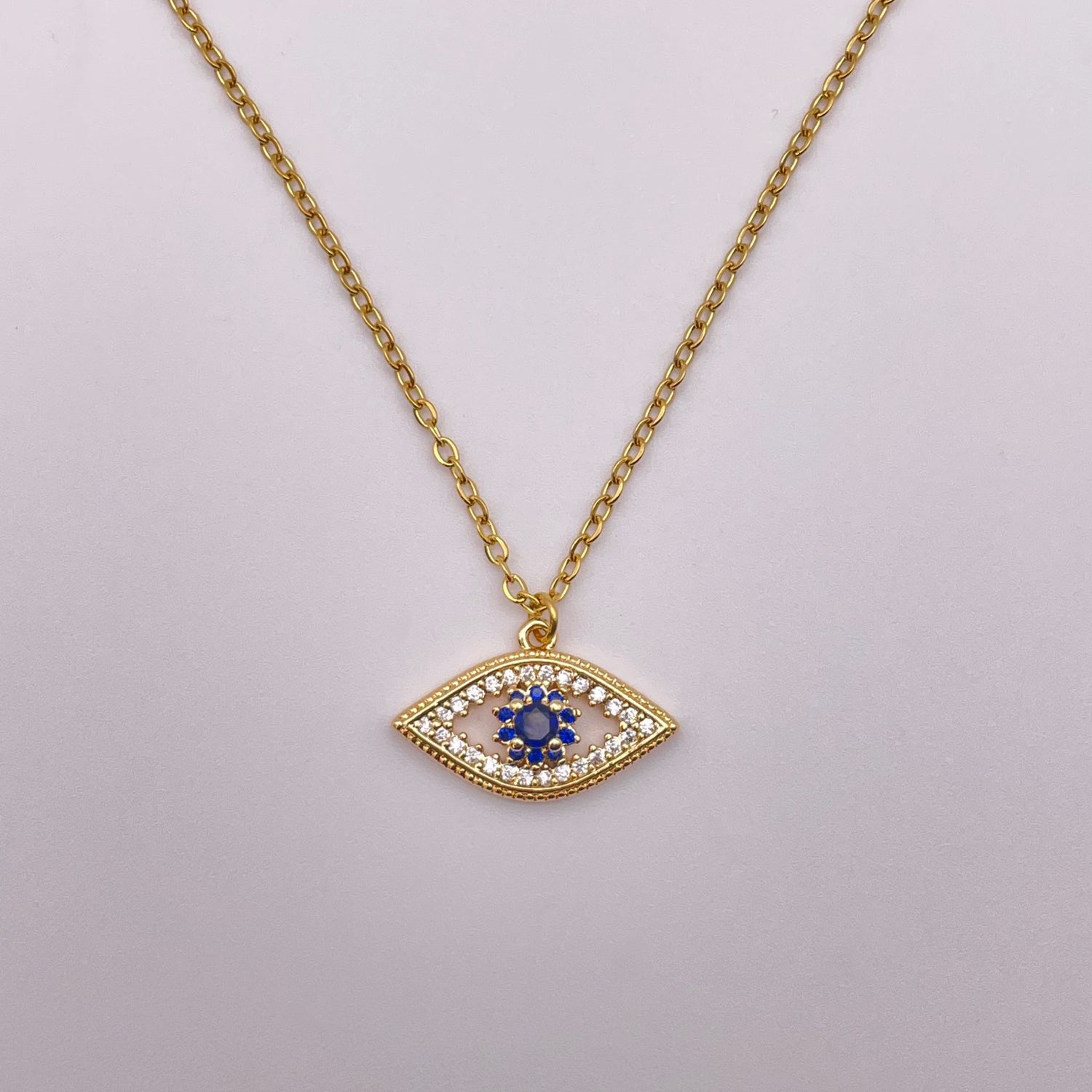 Evil eye necklace - Gold view from above