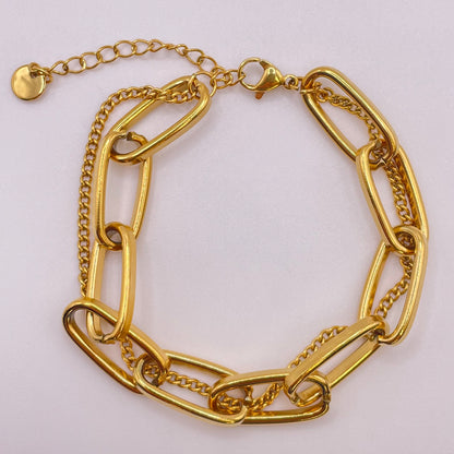 Double Chain Bracelet - Gold aerial view