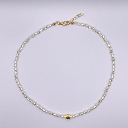 Bodrum pearl shell necklace - White view from above