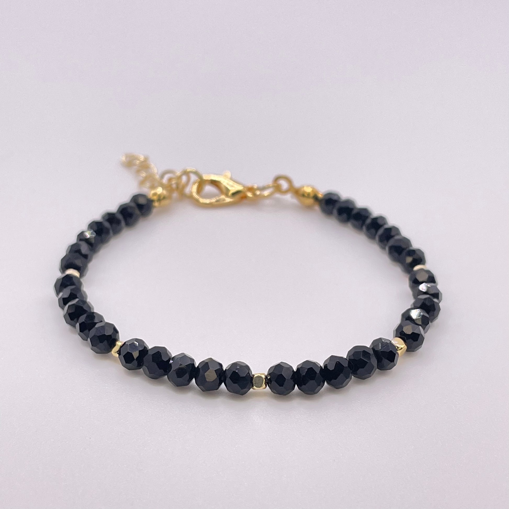 Bodrum bead bracelet - Black front view