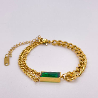 Miami cuban bracelet - Gold front view