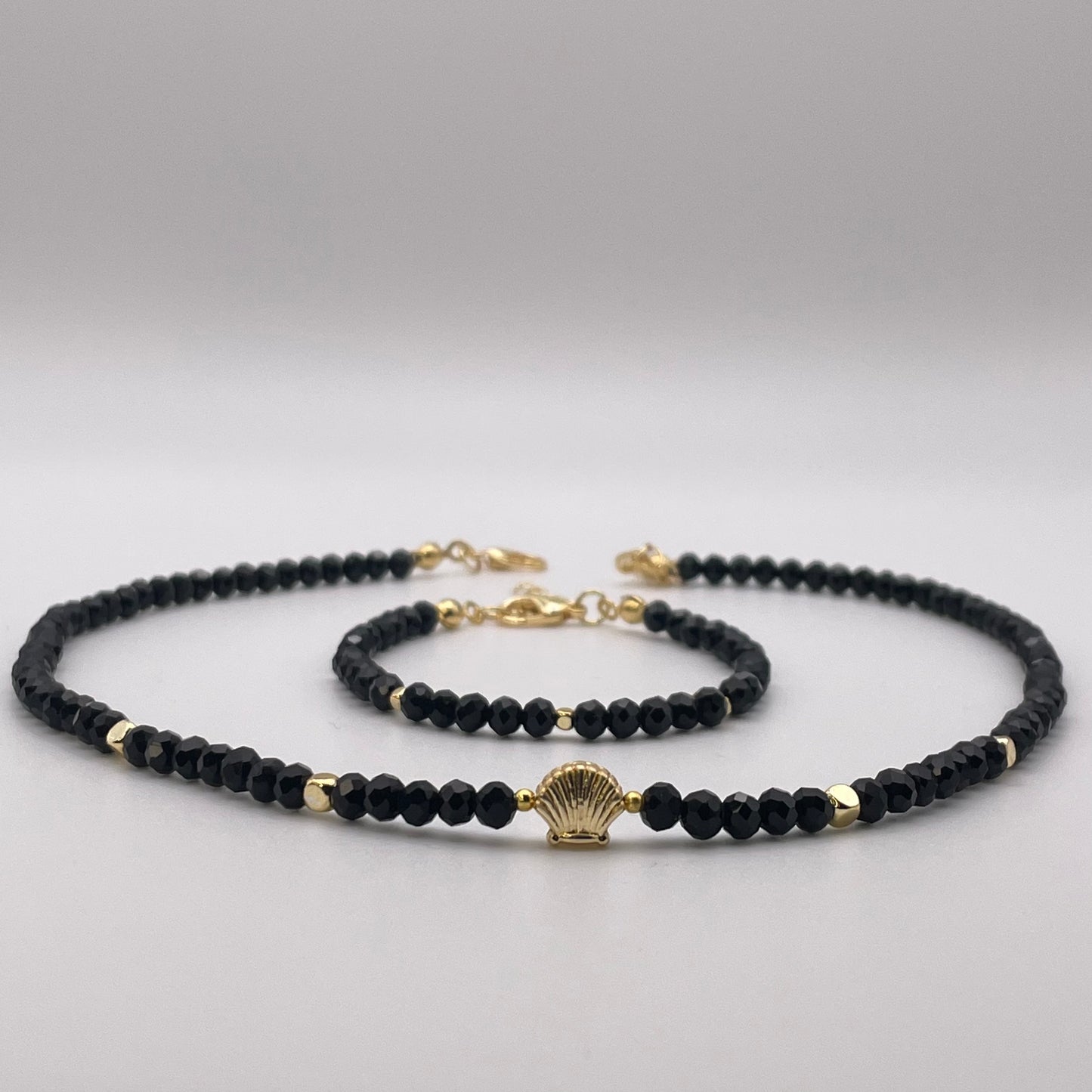 Bodrum bead shell collection - Black front view