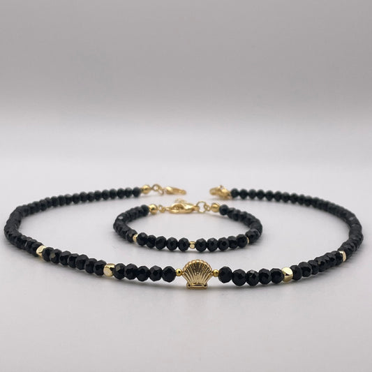 Bodrum bead shell collection - Black front view