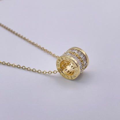 Beloved zircon necklace - Gold side view