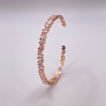 Baguette cut CZ bracelet - Rose Gold standing