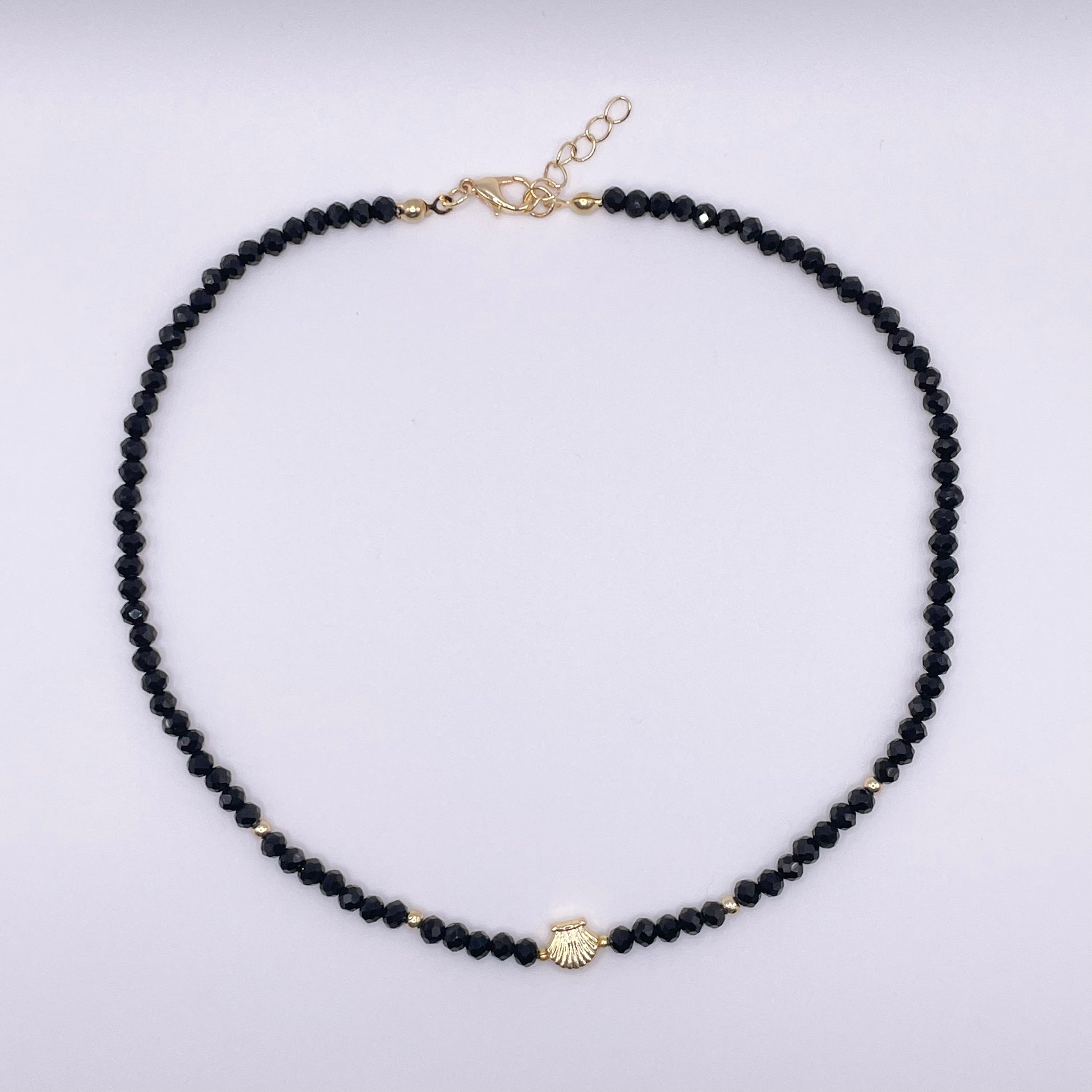 Bodrum bead shell necklace - Black view from above