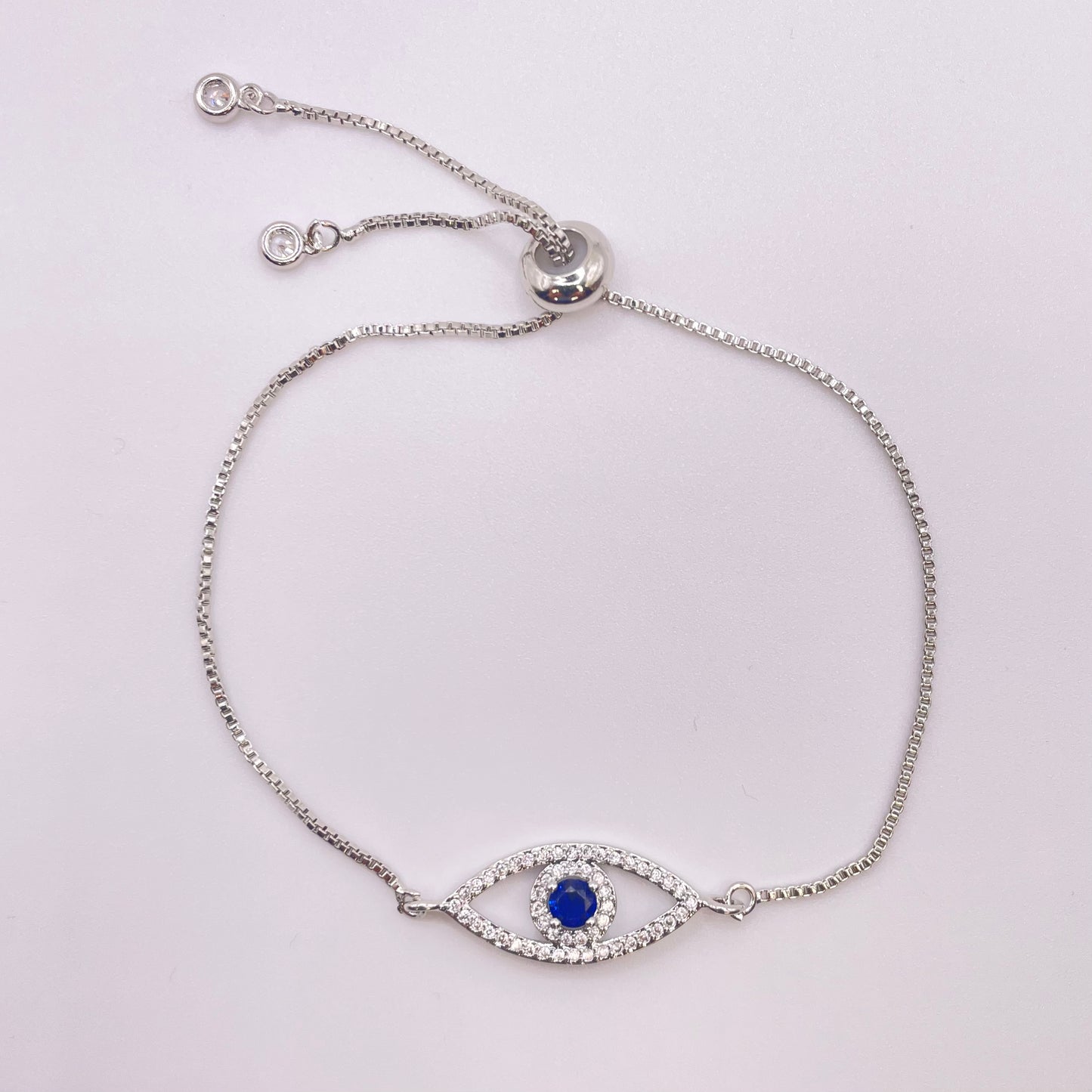 Evil eye bracelet - Silver view above