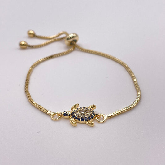 Turtle evil eye - Gold front view