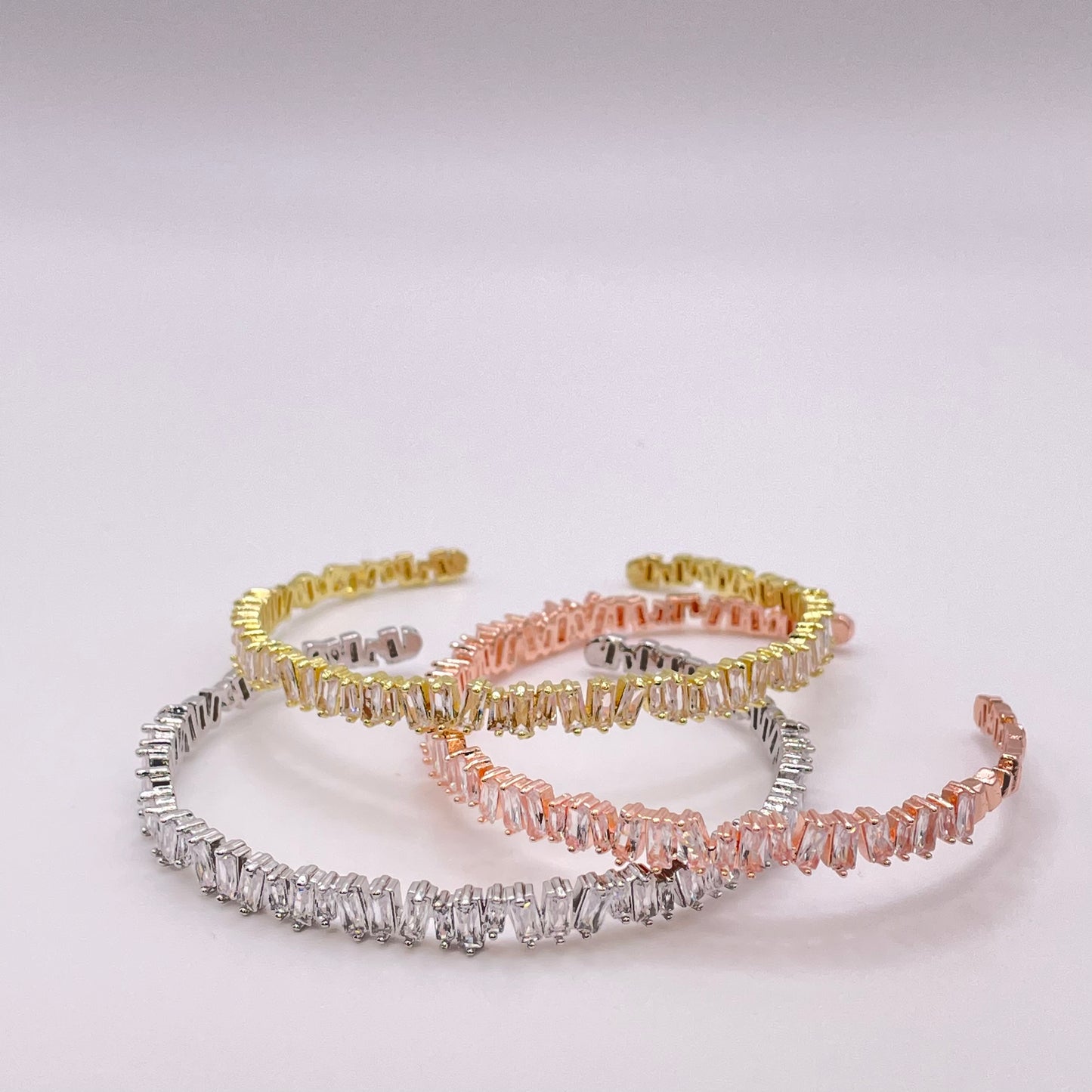 Range of Baguette cut CZ bracelets 