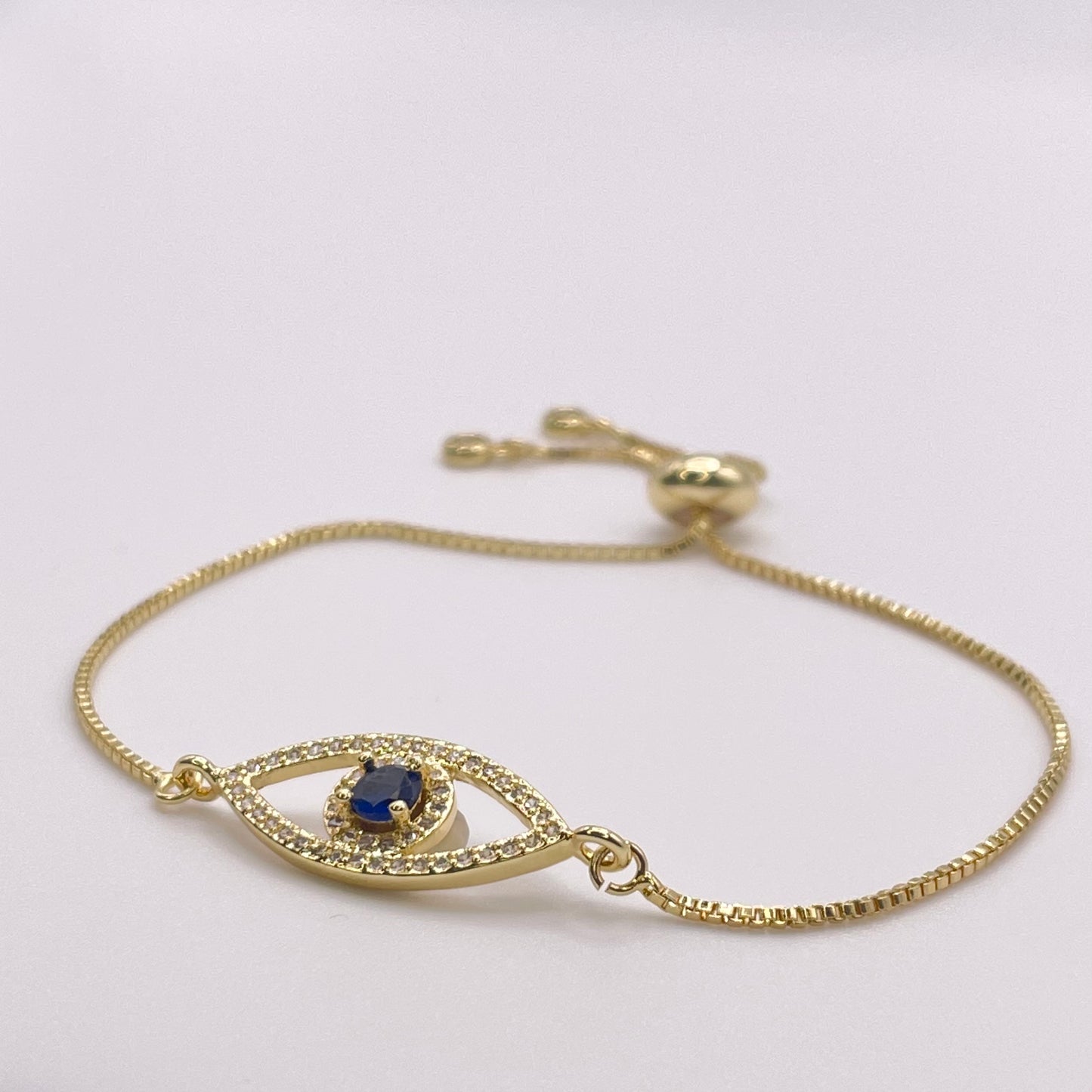 Evil eye bracelet - Gold side view