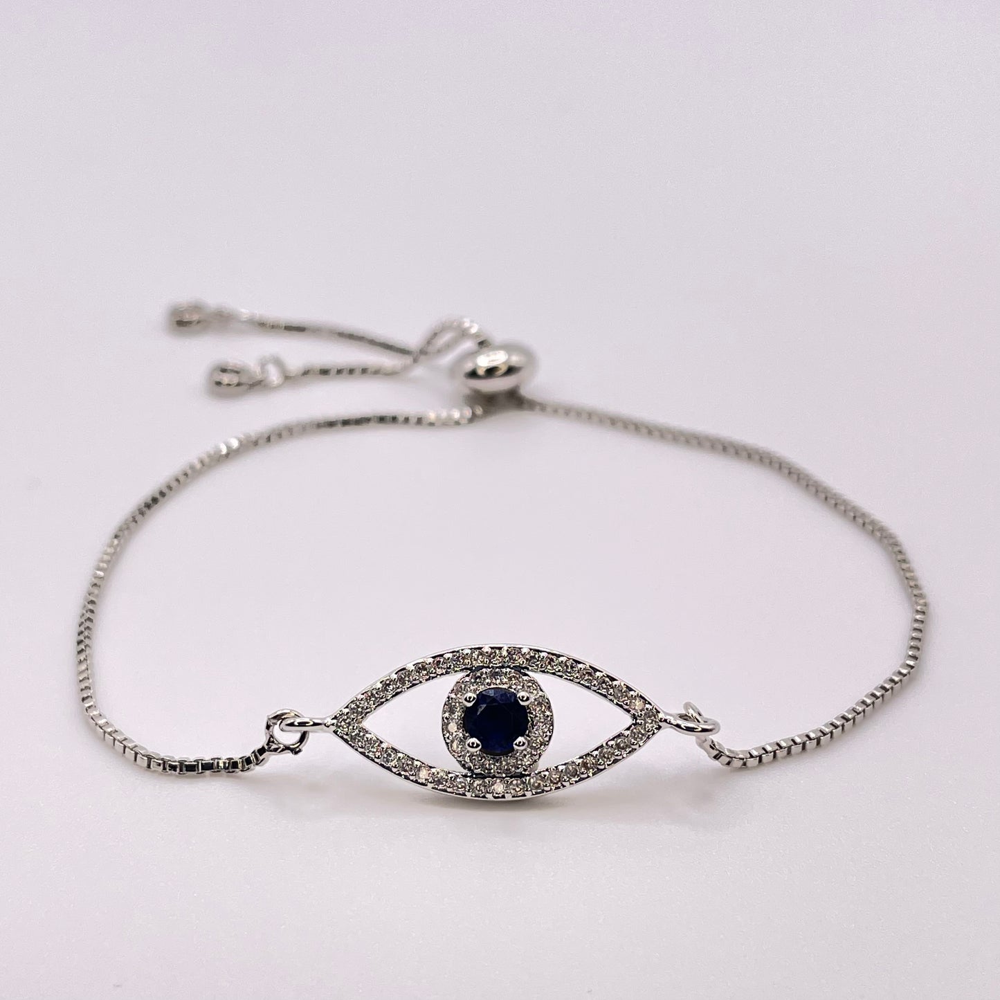 Evil eye bracelet - Silver front view