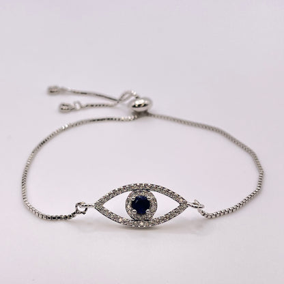 Evil eye bracelet - Silver front view